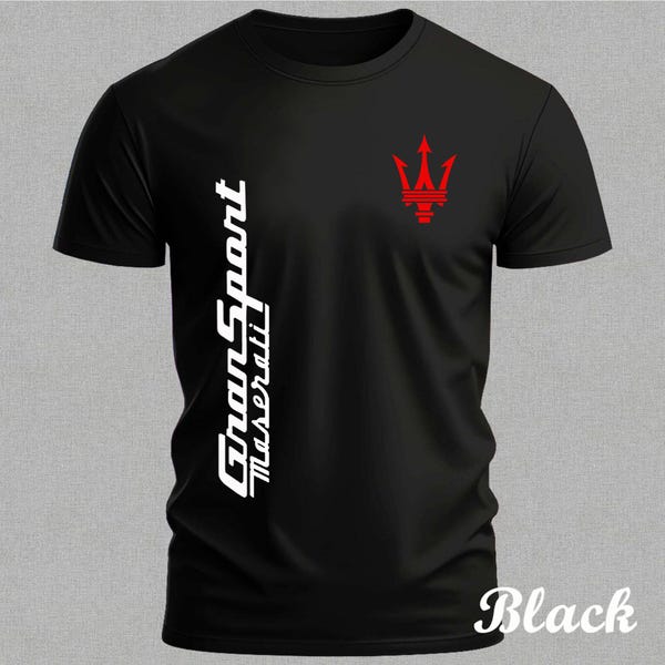 Maserati GranSport Design Inspired T-Shirt, Italian Sports Car Tee, Luxury Automotive Apparel