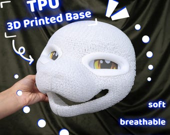 TPU 3D Printed Fursuit Head Base S19 For Fursuit Kig Kemono Roleplay Furry Cosplay Custom Accessory Handmade FUrsuit Part For Furry Fandom