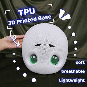 Flexibelt TPU-huvud i pälsdräkt, ultralätt, öppen struktur, parametrisk fyllning, KIG-bas med PLA-ögonringar och modulärt bakhuvud