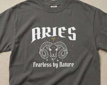 Aries Zodiac Comfort Colors 1717 Shirt, Aries Astrology T-Shirt, Aries Star Sign Tee, Zodiac Gift for Aries