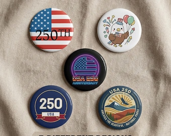 250th Anniversary Pin, USA 250th Button Pin, United States Anniversary Celebration Button