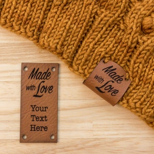 Personalised Crochet Tags, Crochet Tag Custom, Fabric Label for Handmade  Item, Handmade Knitting Labels, 25x25mm 