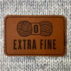 Extra Fine Yarn Faux Leather Adhesive Patch, Knitting, Vegan Leather, 3&quot; x 2&quot;