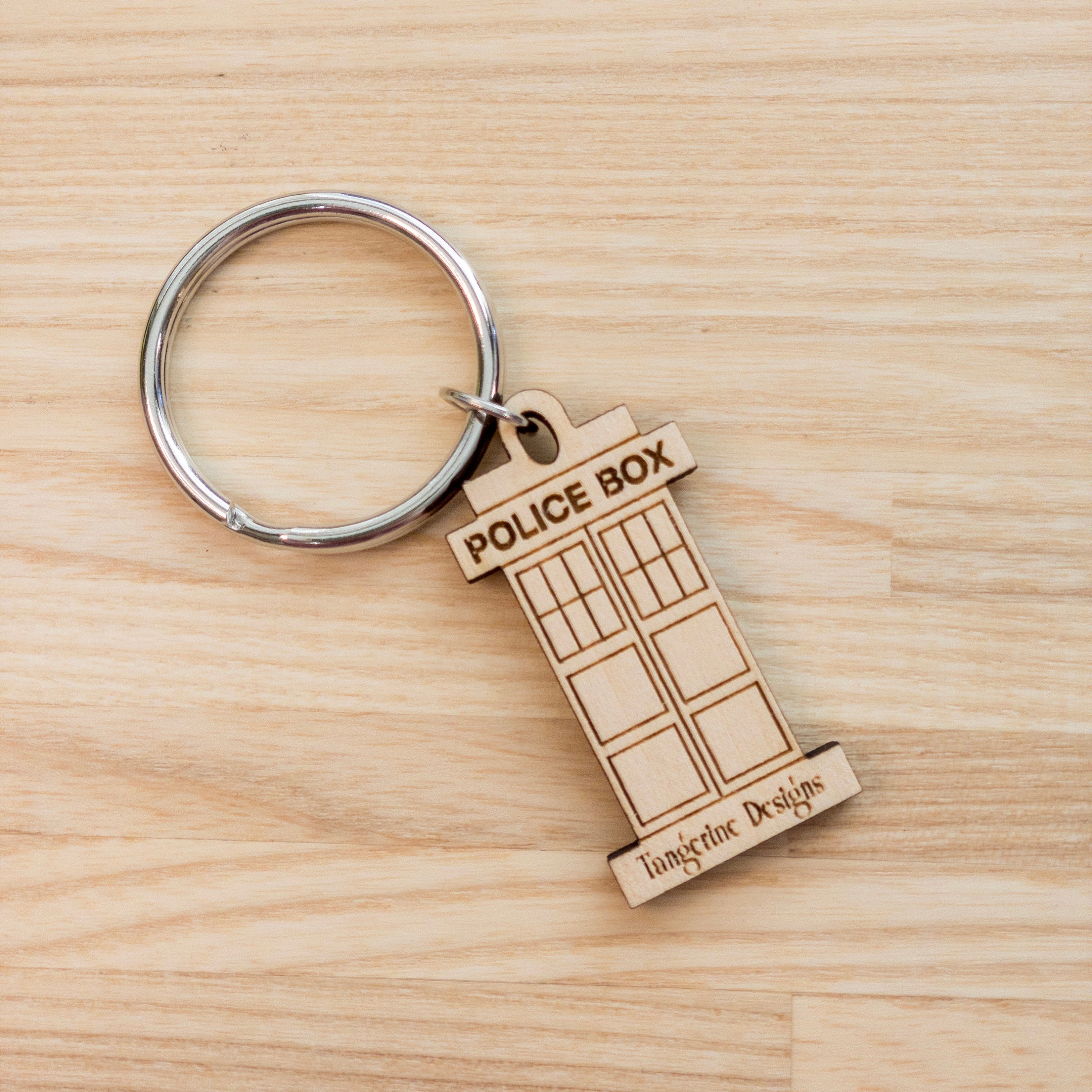 Police Box WPI Gauge Laser Cut Wood Keychain Spinners - Etsy