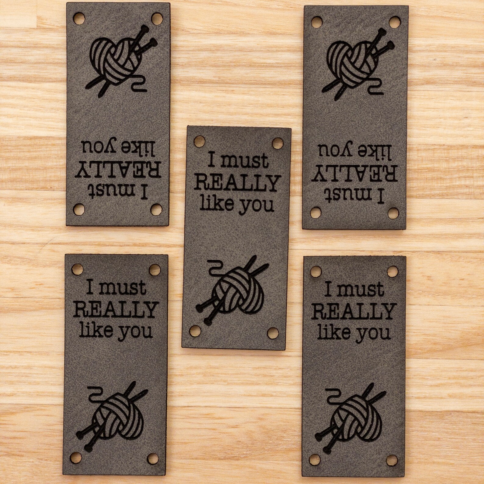 Faux Leather Sew In Tags for Knitting Set of 5 I Must Etsy