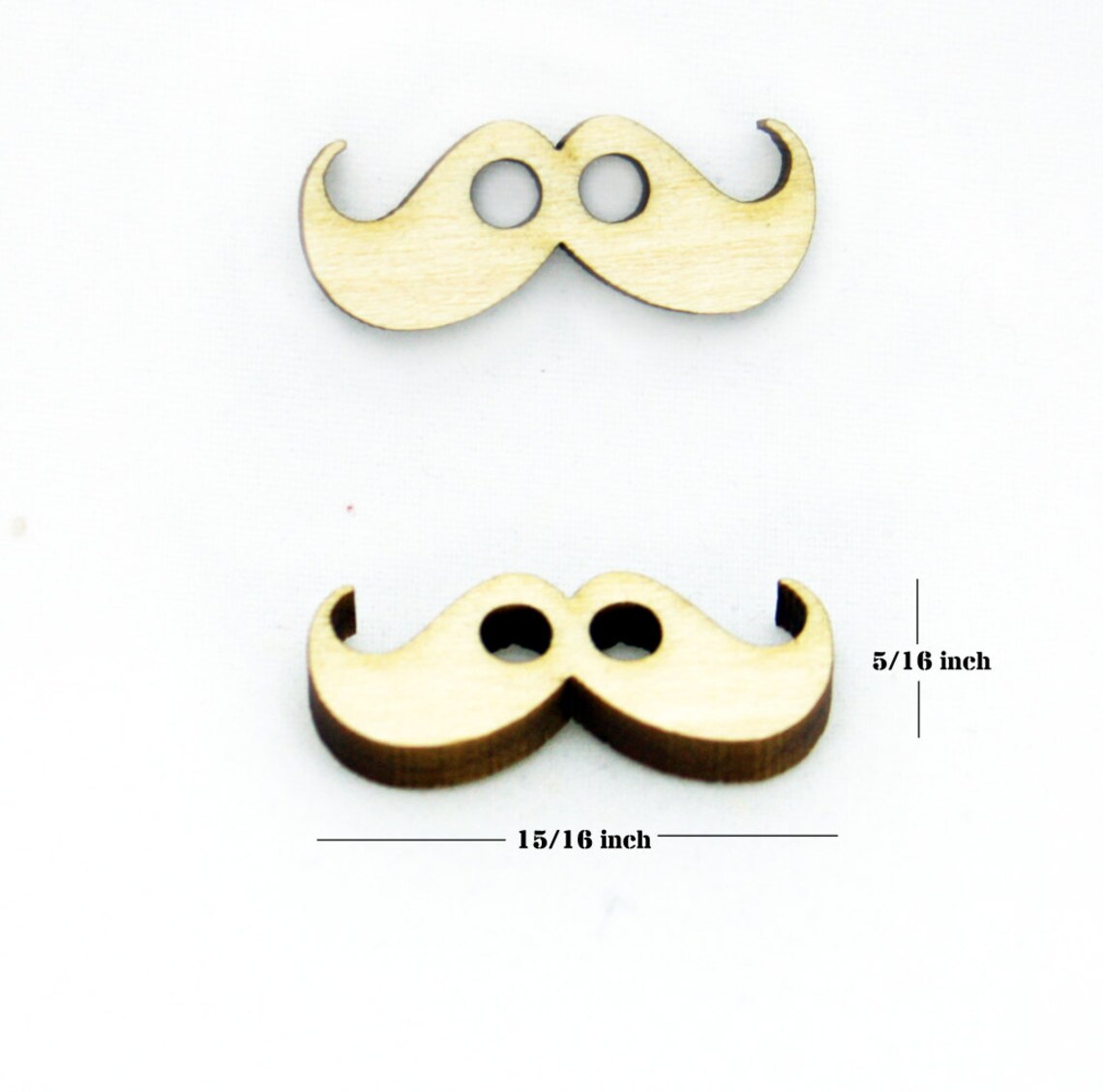 Mini Mustache Buttons Set of 2 Laser Cut Wood Button for | Etsy