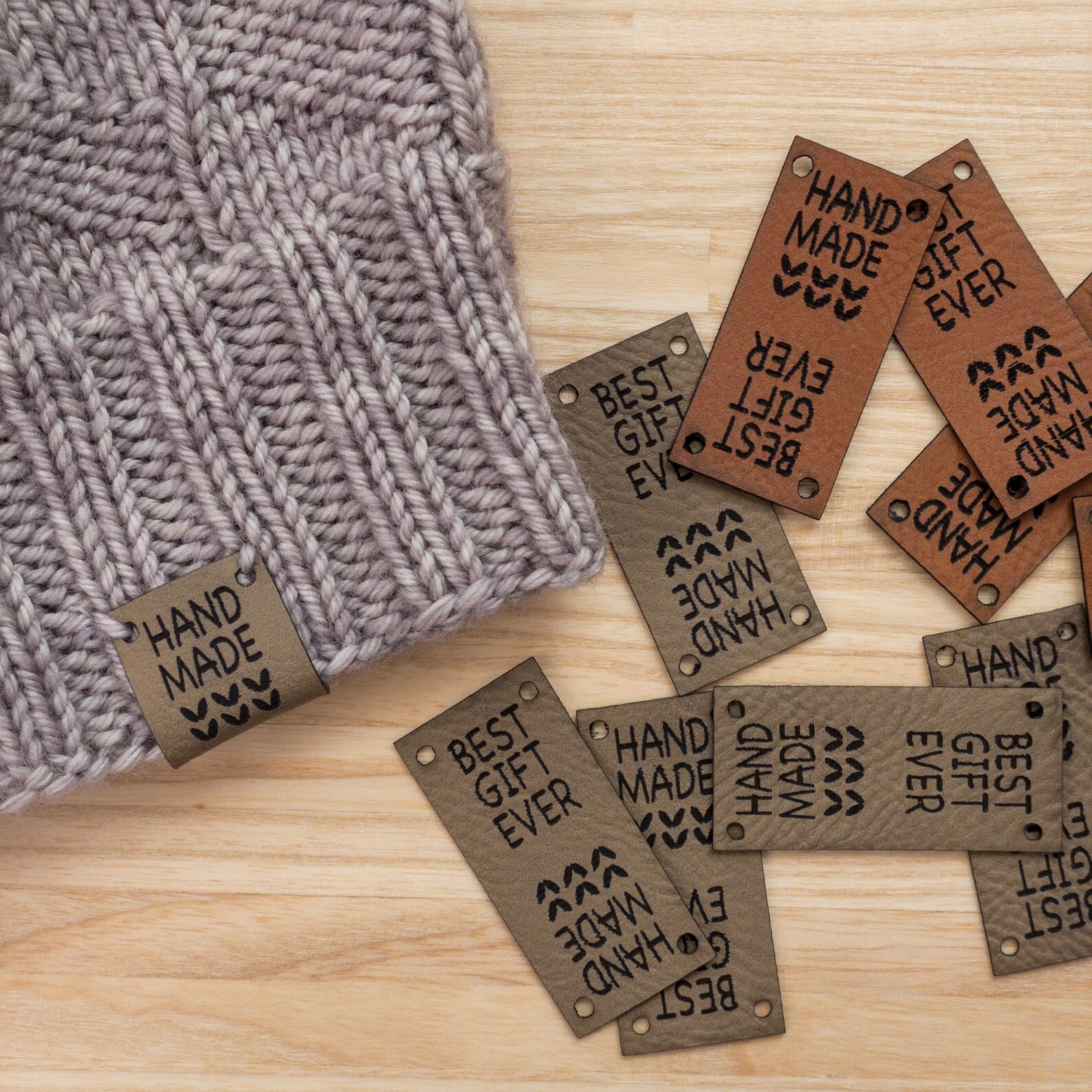 Faux Leather Sew In Tags for Knitting Set of 5 Handmade Etsy