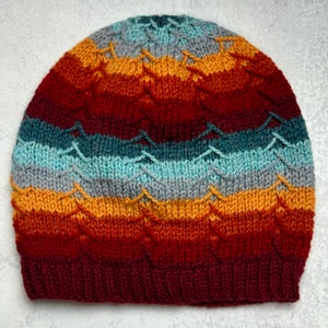 Over the Hills Hat Knitting Pattern, PDF