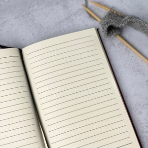 Knitter's Journal • Knitting Notebook • Dark Rose Faux Leather • Custom ...