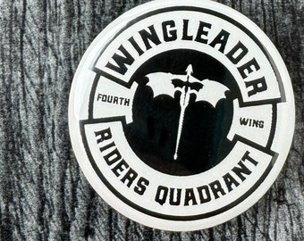 WingLeader Pin Back Button • Fourth Wing Flair 1.5 inch