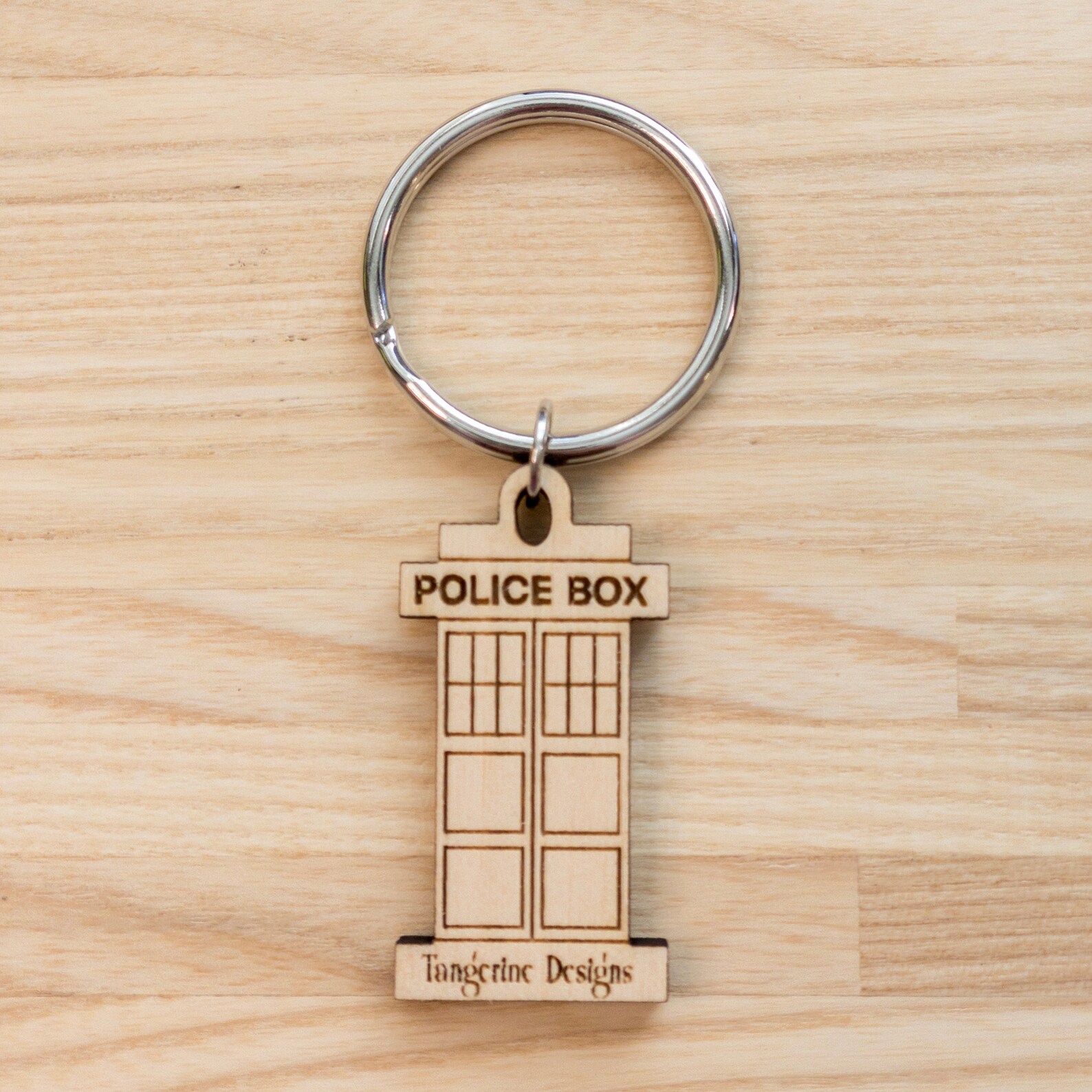 Police Box WPI Gauge Laser Cut Wood Keychain Spinners - Etsy