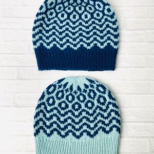 Seas of Happiness Hat Knitting Pattern, PDF