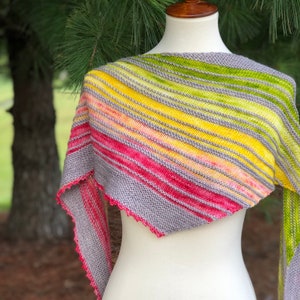 Walk the Miles Shawl Knitting Pattern, PDF