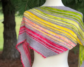 Walk the Miles Shawl Knitting Pattern, PDF