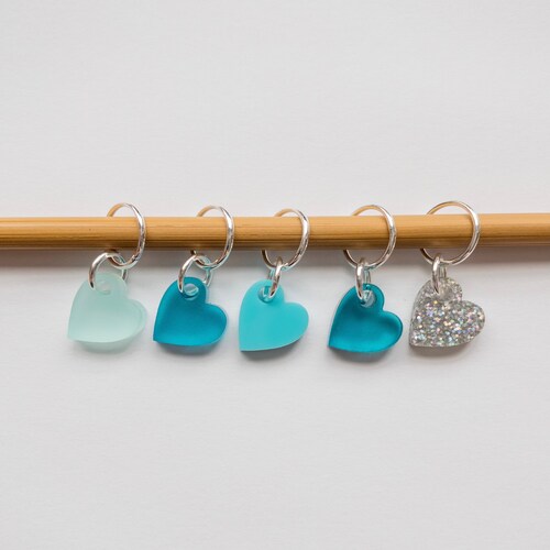 Knit Stitch Markers Acrylic Soldered Ring Marker Set of 6 Etsy