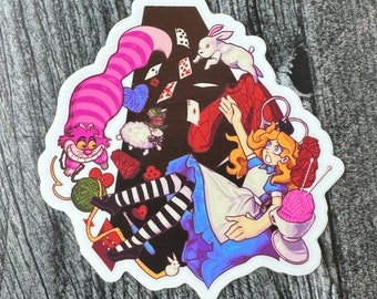 Alice In Fiberland Vinyl Sticker • Alice in Wonderland inspired