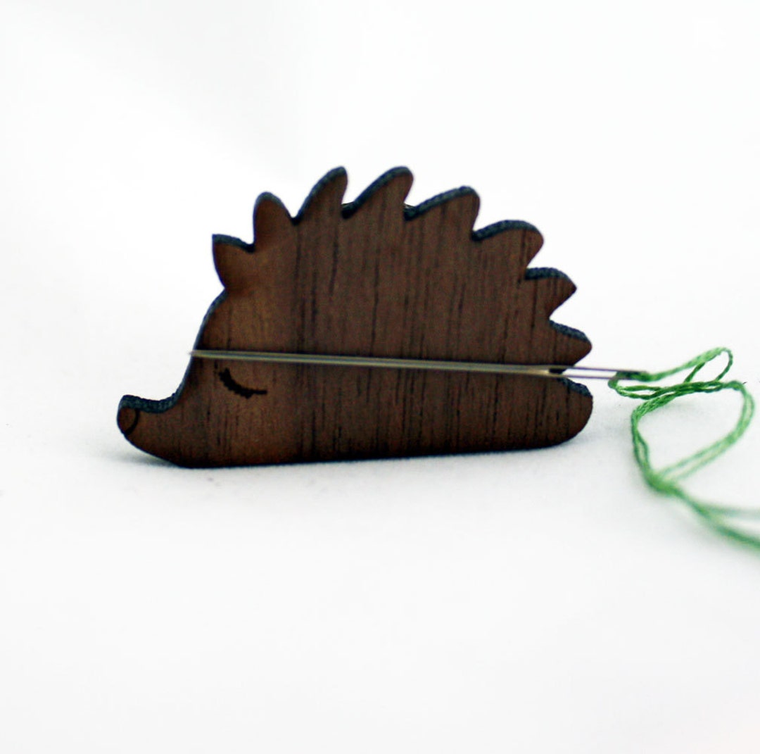 Hedgehog Needle Minder / Keeper Walnut Laser Cut Wood Etsy