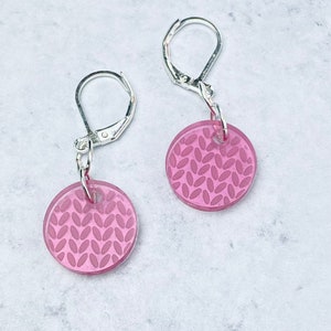 Knit Earrings • Acrylic • Round Drop • Various Colors