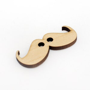 Mustache Button, Laser Cut Wood, Button for Stuffed Animals