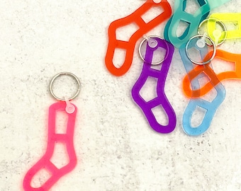Mini Acrylic Sock Blocker Keychain - Knitter Gift