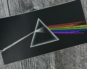 Dark Side of the Wool Vinyl Bumper Sticker • Knitting • Crochet • Pink Floyd Inspired