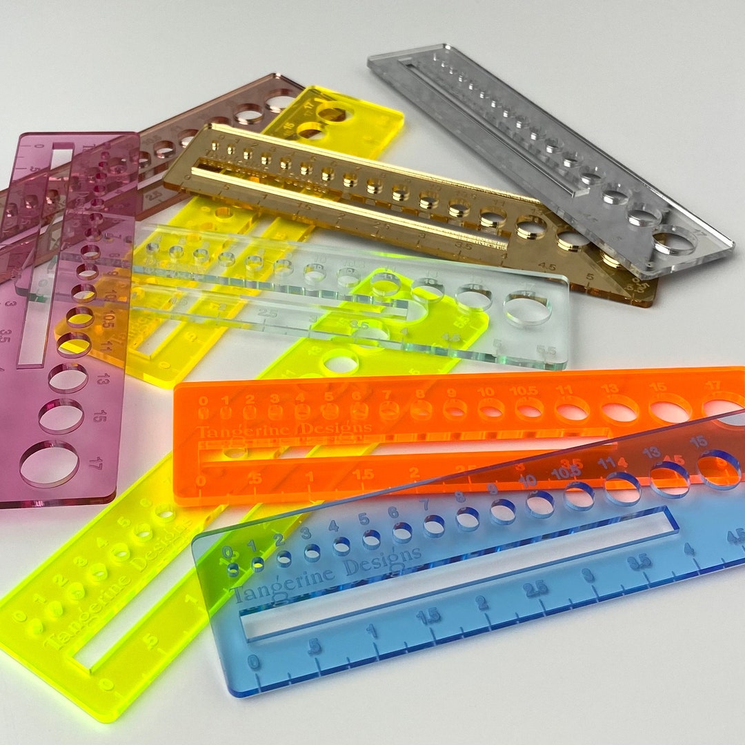 Knitter's Gauge/ruler/swatch Tool • Various Colors • Acrylic - Etsy