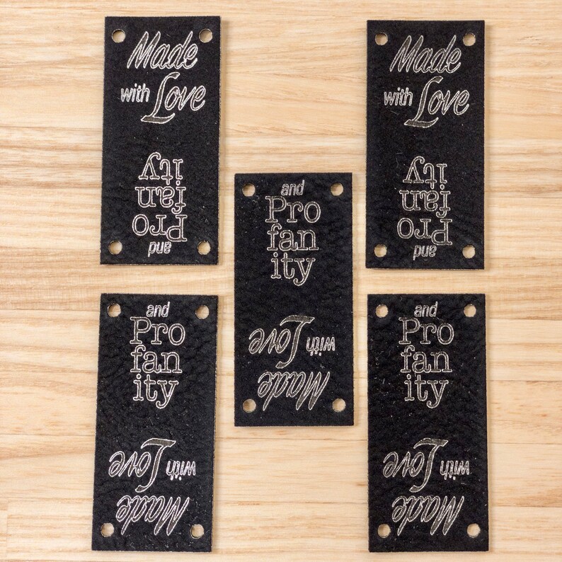 Faux Leather Sew In Tags for Knitting Set of 5 Made with Etsy