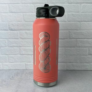 Yarn Skeins and Crochet Laser Etched 32 oz. Polar Camel Insulated Water Bottle