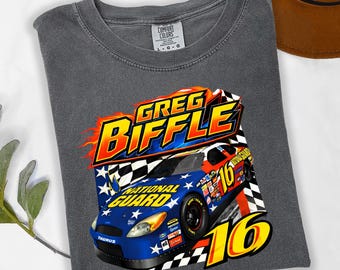 Camiseta de carreras retro Greg Biffle de Comfort Colors, camiseta de automovilismo de los 90