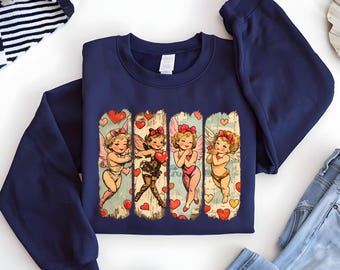 Camiseta gráfica retro de Cupido, camiseta de amor para San Valentín
