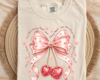 Camiseta con lazo "Love You Cherry Much", regalo de San Valentín