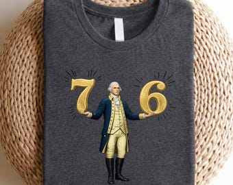 Camiseta de seis y siete colores cómodos: 6-7, 7-6, camiseta con meme de George Washington