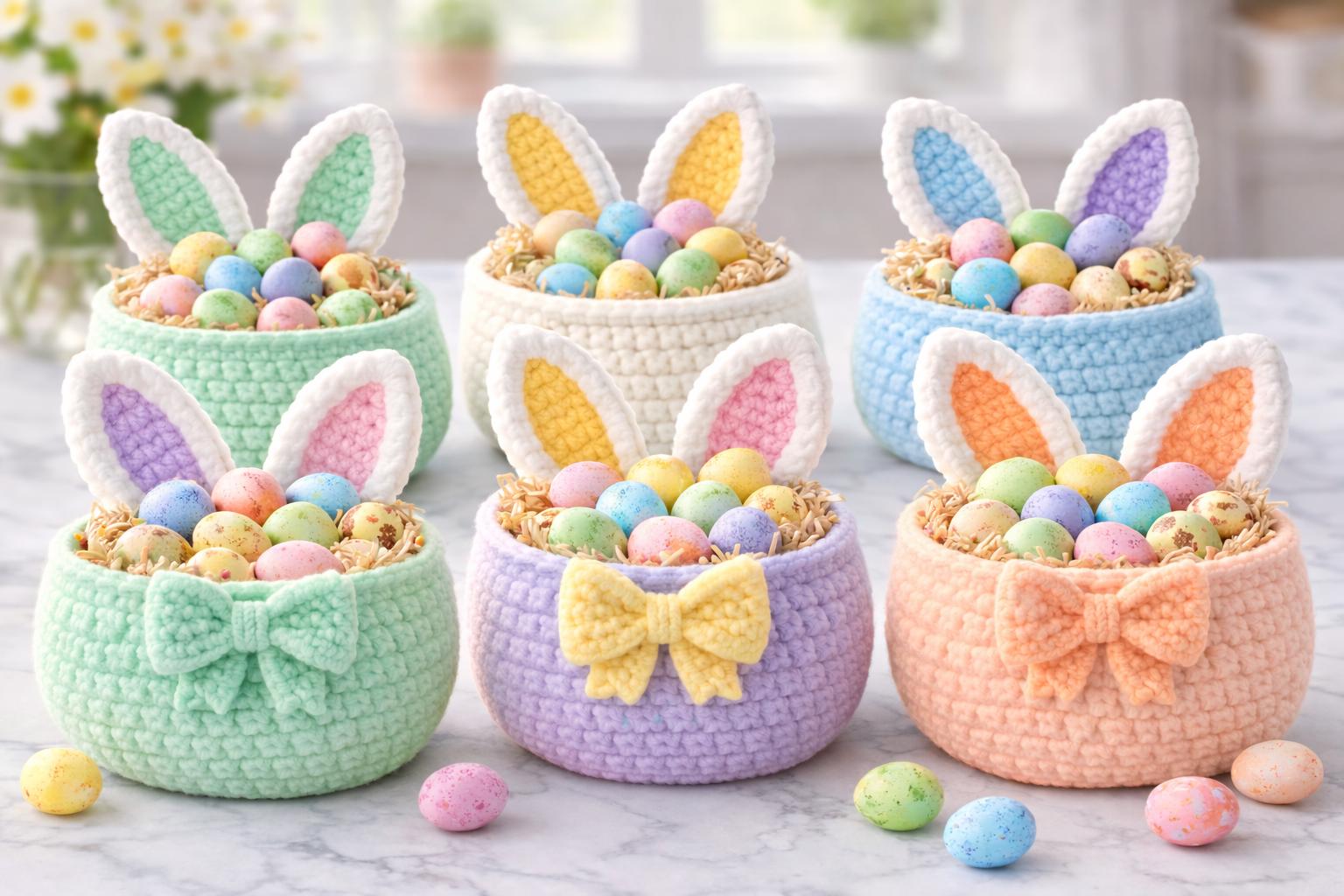 Crochet Easter Bunny Basket Pattern | Amigurumi Rabbit Storage (PDF ...