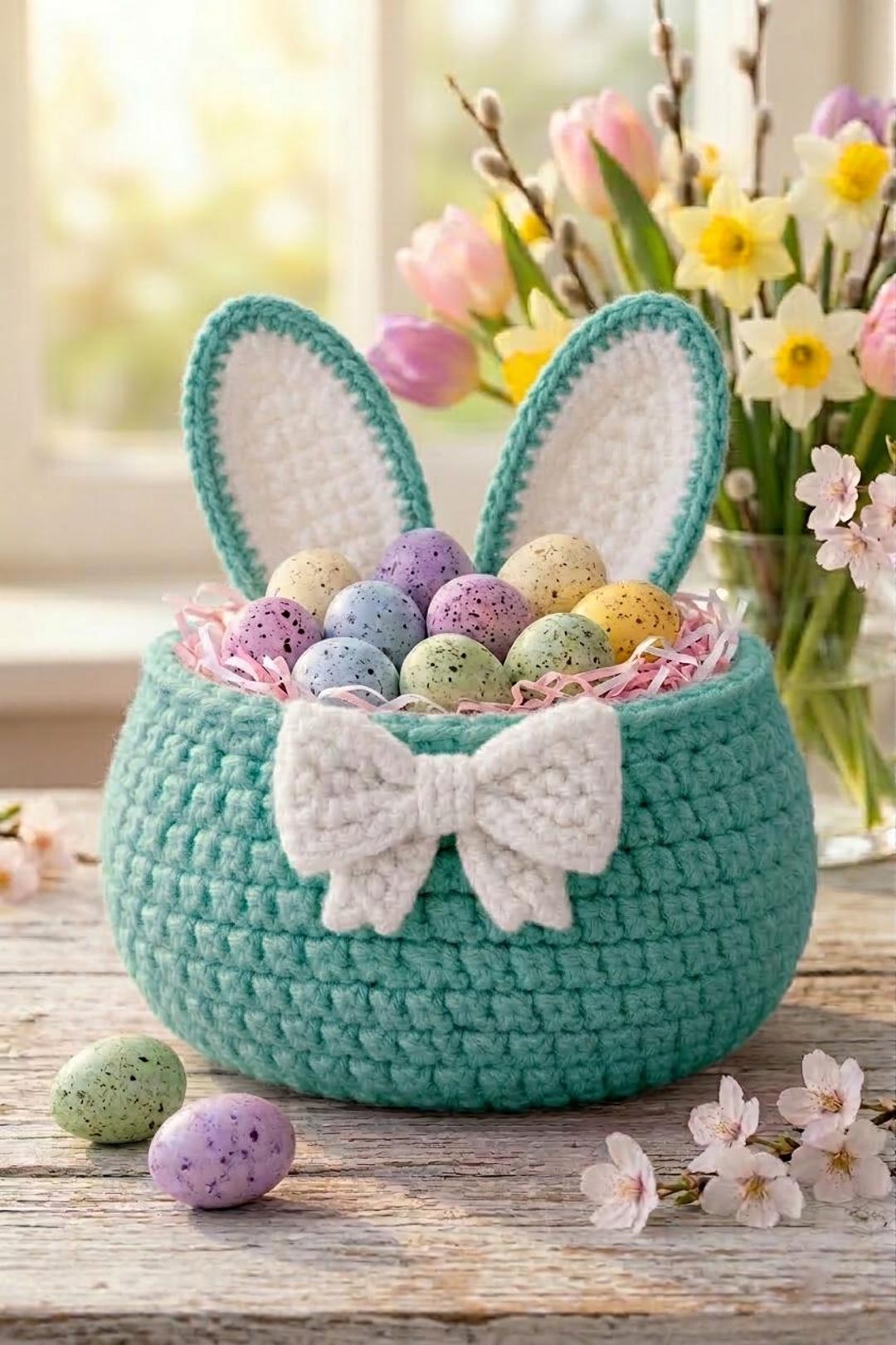 Crochet Easter Bunny Basket Pattern | Amigurumi Rabbit Storage (PDF ...