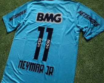 Neymar #11 Santos blaues Vintage-Trikot 2012