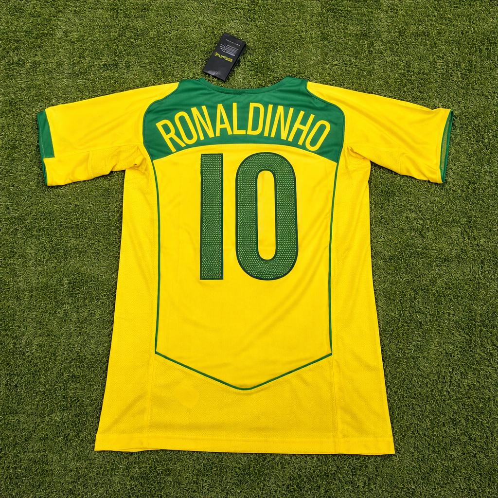 CHEMISE BRÉSILIENNE À cadre signée Pelé, numéro 10 - maillot autographe