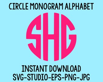 SALE! Circle Monogram Font Svg, Svg Files, Svg Fonts