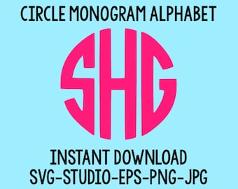 SALE! Circle Monogram Svg, Monogram Letters, Circle Monogram Font, Cut Files For Cricut, Cut Files For Silhouette