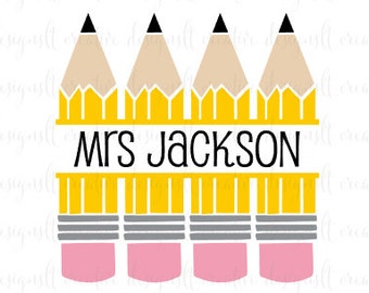 Download Pencil SVG, Pencil Monogram SVG, School SVG, Education Svg, Teacher Svg, Svg Files, Silhouette ...