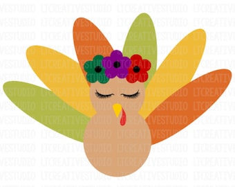 Turkey SVG, Thanksgiving Svg, Turkey Eyelashes SVG, Turkey Iron-on Printable, Svg Files, Cricut, Silhouette Cut Files