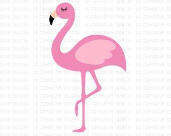 Flamingo SVG, Flamingo Clipart, Zoo SVG,Animal Svg, Beach Svg, SVG Files, Svg, eps, Silhouette Files, Cricut Files