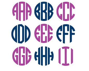 SALE! Circle Monogram Svg, Svg Files, Cricut Fonts, Monogram Fonts, Monogram Svg, Circle Monogram Font