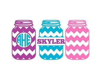 mason jar svg mason jar monogram svg split monogram svg etsy
