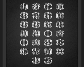 Vine Monogram Svg, Monogram Font, Interlocking Vine Monogram Svg, Svg for Cameo, Svg for Cricut, Svg Font, Svg Cut Files