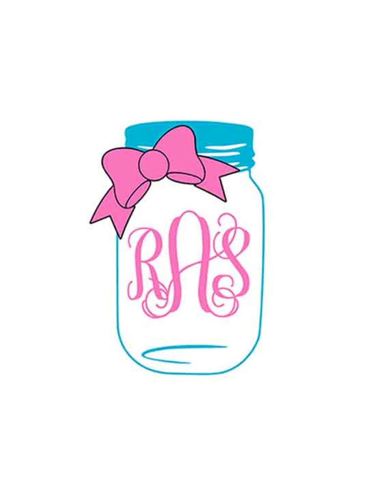 Mason Jar Svg Bow Mason Jar Monogram Svg Svg Files For | Etsy