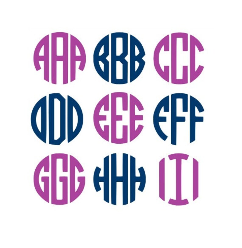 Download SALE Circle Monogram Svg Svg Files Cricut Fonts Monogram ...