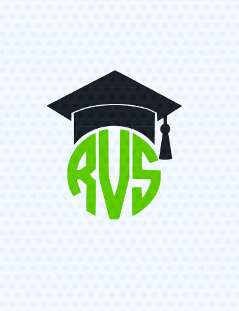 Download Graduation SVG Graduation Cap SVG Monogram Frame Silhouette | Etsy