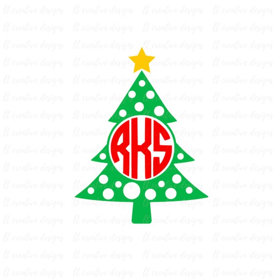 Download Christmas Tree Monogram Christmas Tree SVG Christmas Star | Etsy
