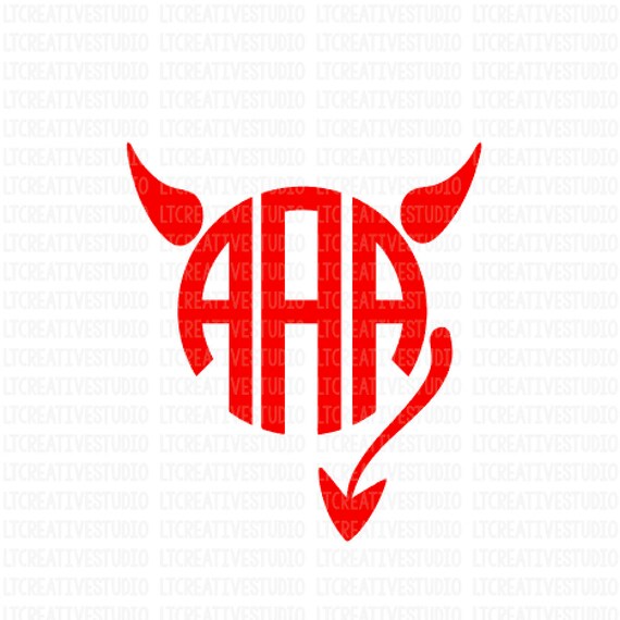 Download Halloween Monogram SVG Devil Horn and Tail SVG Halloween