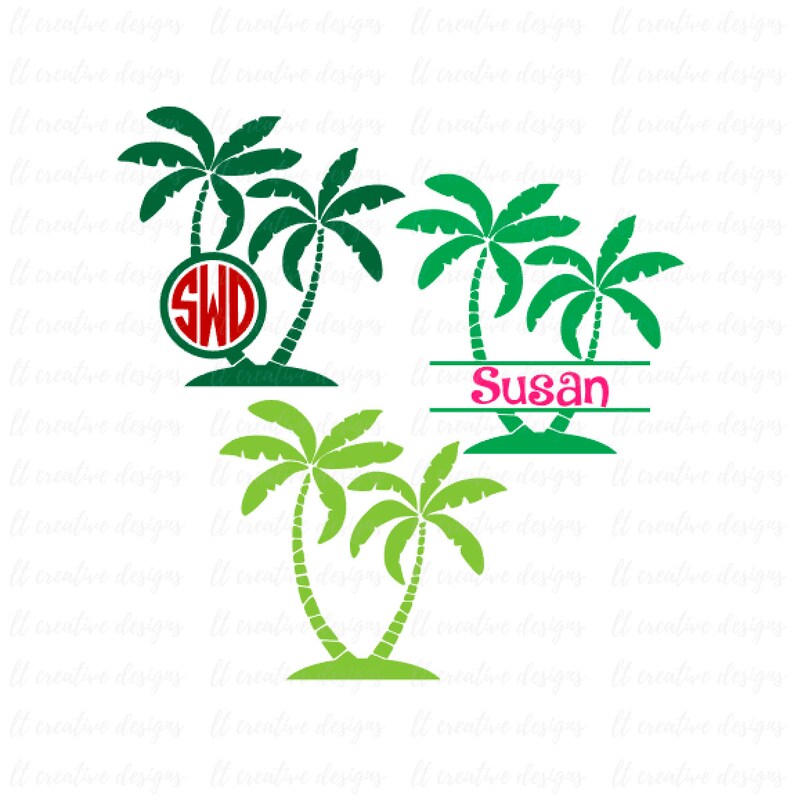 Download Palm Tree SVG Palm Tree Monogram SVG Split Monogram SVG | Etsy